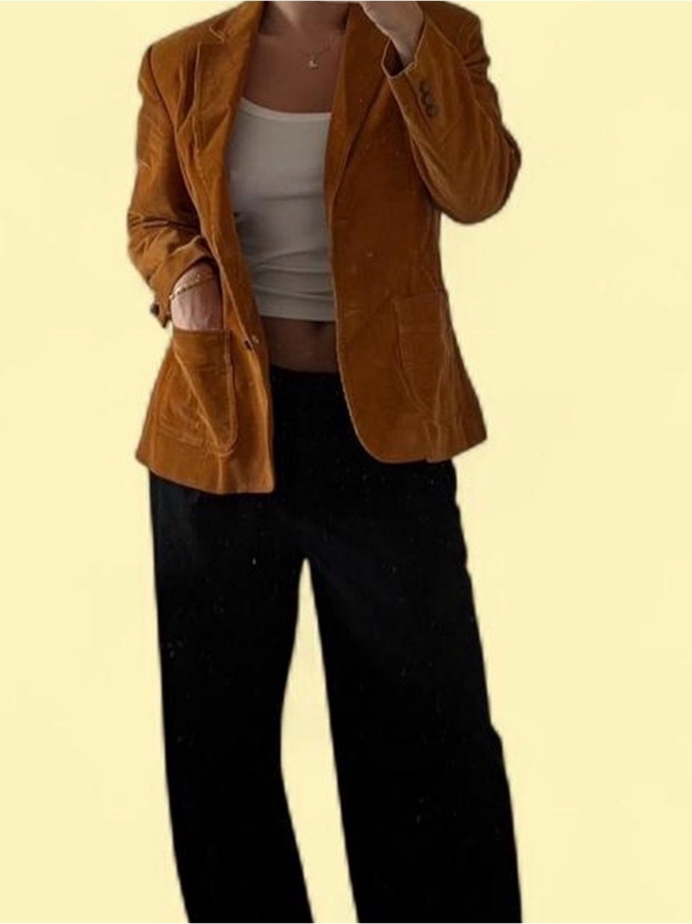 Brown Velvet Blazer - Rich Golden Brown Blazer